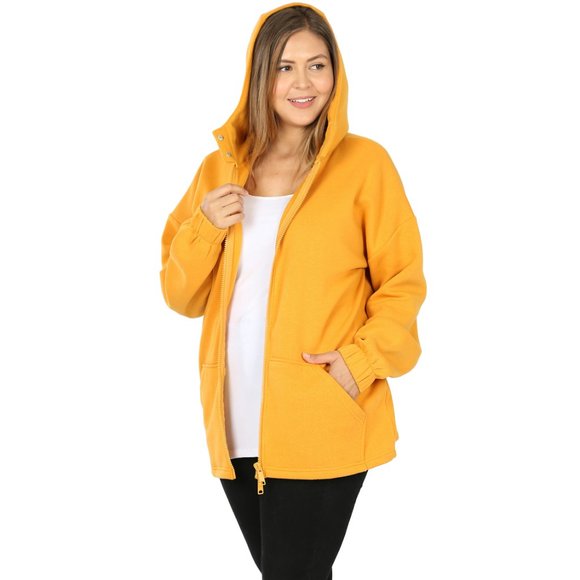 Zenana Hoodie Jacket Sweatshirt Two Way Zi… - Picture 3 of 6